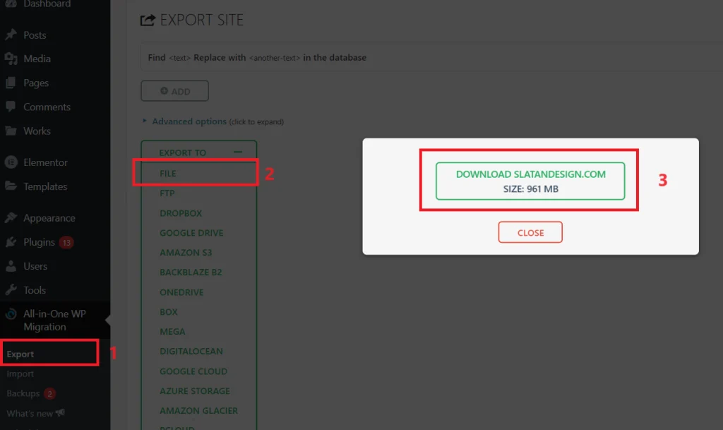 วิธี BackUp WordPress หรือ Export