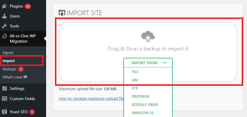 วิธี Import WordPress ผ่านปลั๊๊กอิน