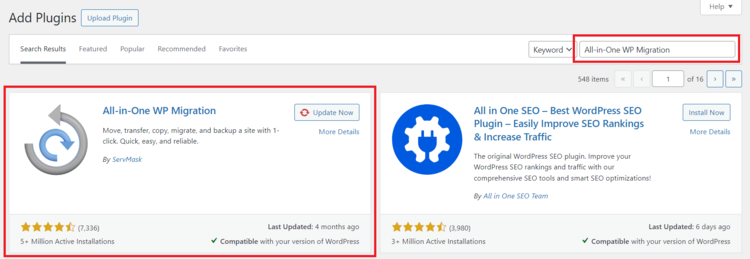 ปลั๊กอิน All-In-One WP Migration