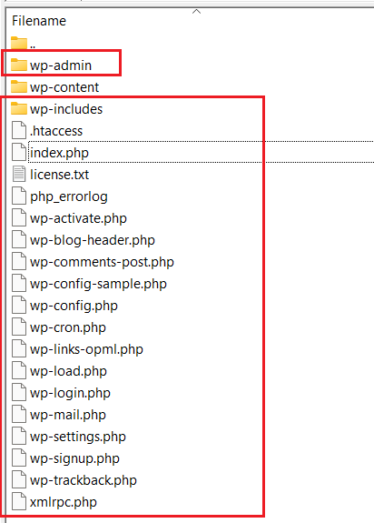 ไฟล์ WordPress Core