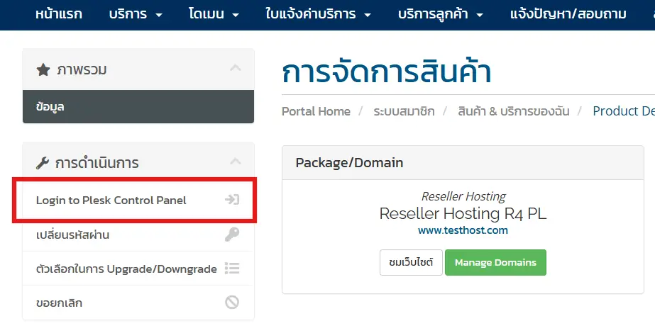 วิธี Login เข้าสู่ Plesk