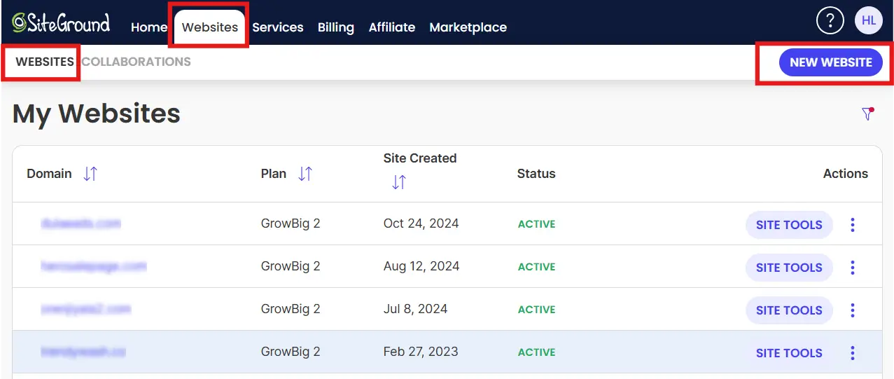 วิธีติดตั้ง WordPress บน Siteground ขั้นตอนที่ 1